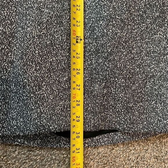 Vintage Touche Boucle Blazer Jacket Long Trench Black Grey 12 Medium Large - Picture 6 of 6